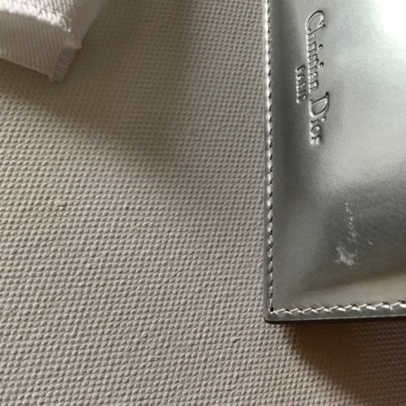CHRISTIAN DIOR Metallic Cannage Leather Lady Dior Card Holder Silvery - Picture 11 of 11